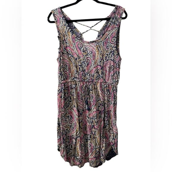 Lucky Brand Boho Midi Dress Women’s Medium Sleeveless V‑Neck Festival Capsule - Picture 2 of 6